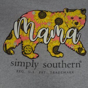 SIMPLY SOUTHERN COLLECTION MAMA BEAR SUNFLOWERS - GRAY MEDIUM T-SHIRT K983
